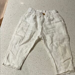 Zara Kids White Linen Pants
